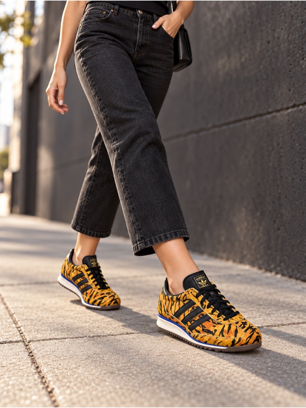 Adidas SL 72 OG W Tiger Print Cow Fur Sneakers Women’s 6.5 NWT